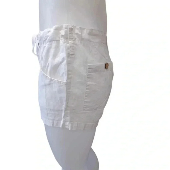Nitrogen Luxury Linen Blend White Button  Fly Shorts Size Medium - Picture 4 of 9